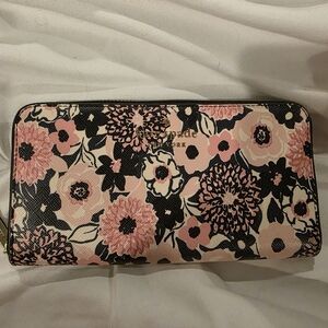 Kate Spade Black and Pink Floral Wallet